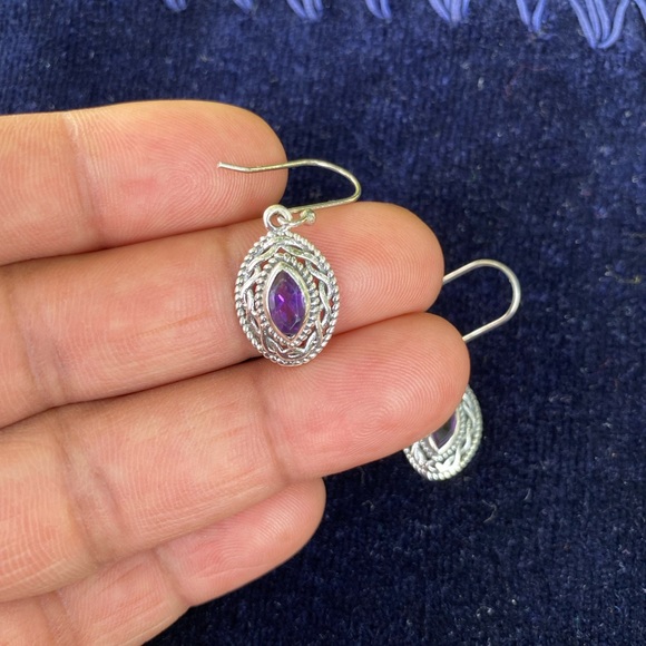 Set of 4 925 sterling silver filigree dangle earrings - Picture 11 of 13